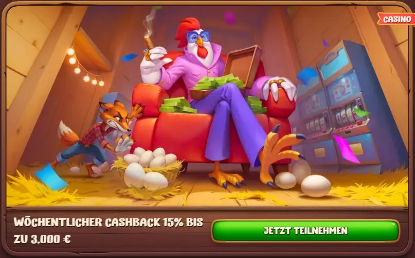 Roostino casino cashback